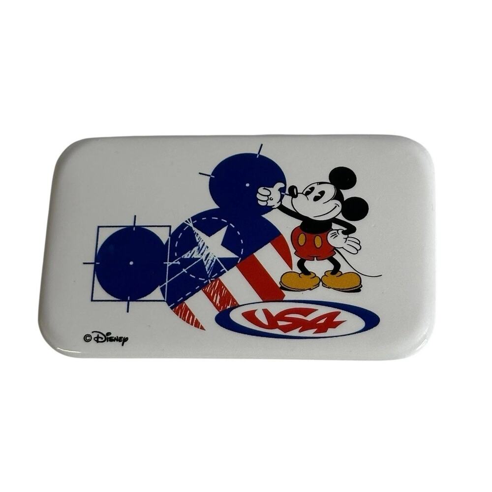Disney Button Pin Americana USA Vintage Mickey Mouse The Walt Disney Co